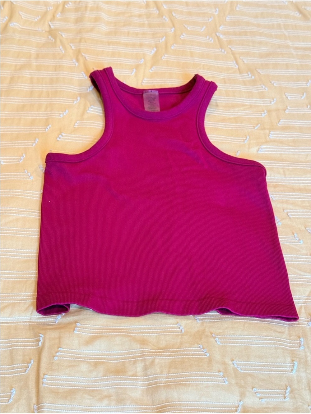 EUC Magenta Cropped Tank Top - Classic Ribbed Knit, Size Small
